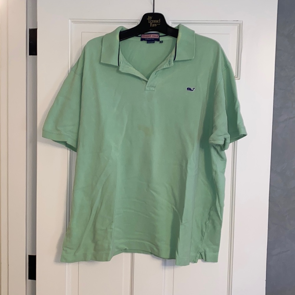 Vineyard Vines pique men’s light green polo 2XL XXL -bm